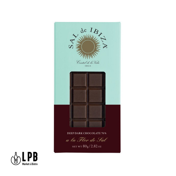 Chocolat BIO Noir a la Fleur de Sel Sal de Ibiza 80g LPB Market Bruxelles Brussels Ixelles Elsene